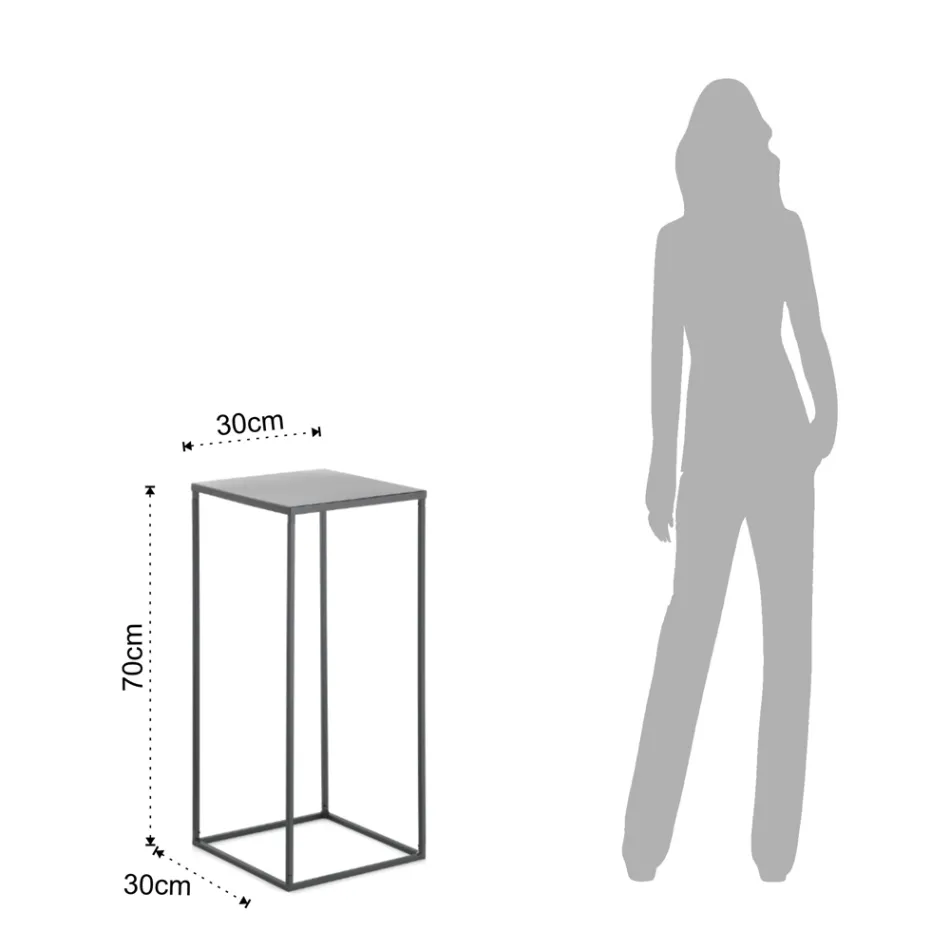 Högt soffbord i stål - Osmio Viadurini
