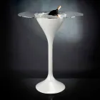 Högt soffbord i glas och polyeten med flaskhållare tillverkad i Italien - Krakow Viadurini