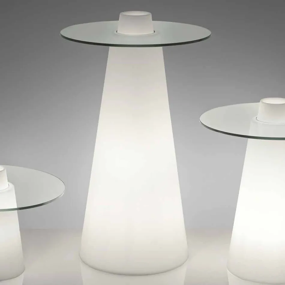 Slide Peak high table (H120) polyeten och glas tillverkad i Italien Viadurini