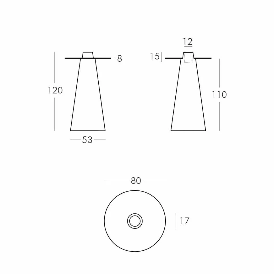 Slide Peak high table (H120) polyeten och glas tillverkad i Italien Viadurini