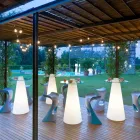 Slide Peak high table (H120) polyeten och glas tillverkad i Italien Viadurini