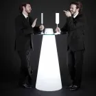 Slide Peak high table (H120) polyeten och glas tillverkad i Italien Viadurini