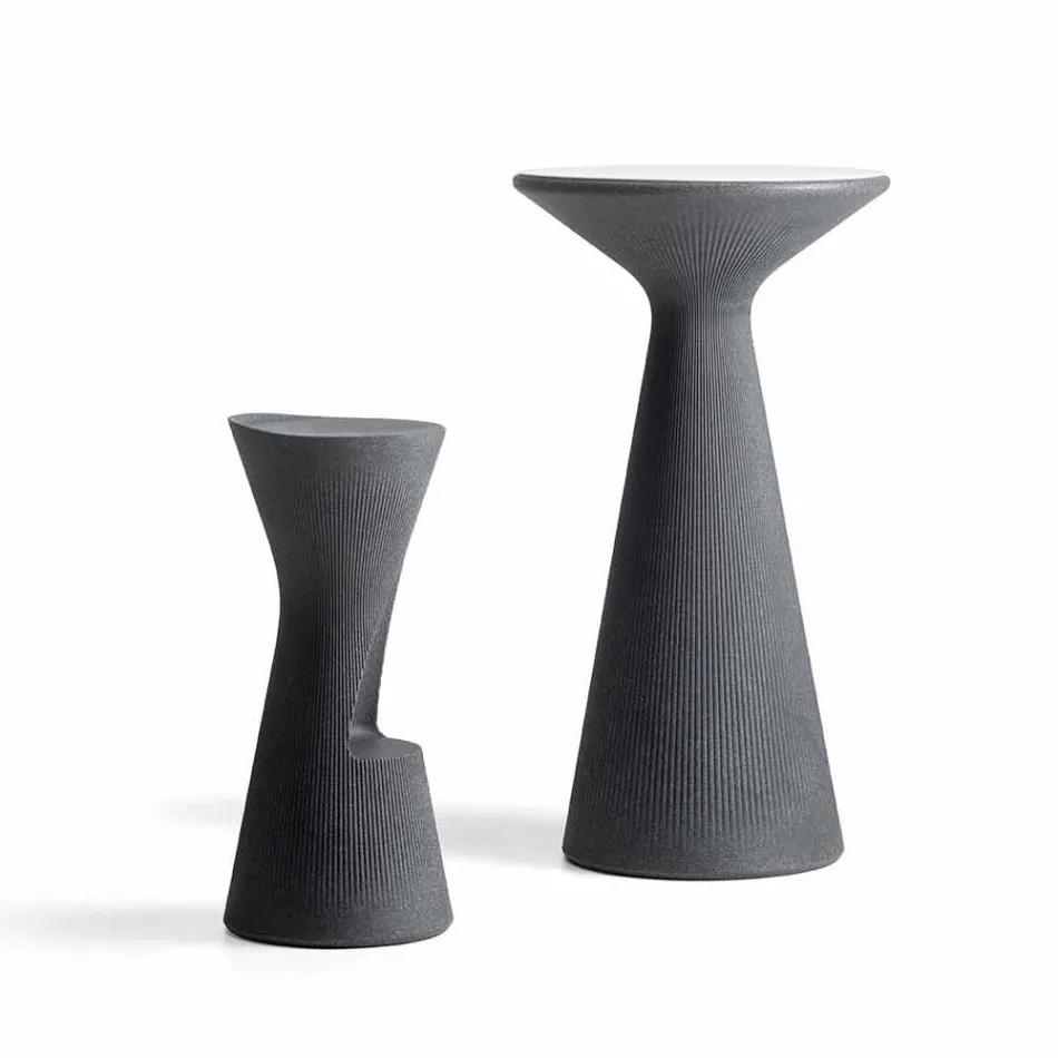 Högrunt soffbord utomhus i polyeten och HPL tillverkat i Italien - Desmond Viadurini