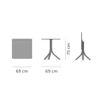 Barbord utomhus med 3 liggande aluminiumben i 2 ytbehandlingar - Filomena Viadurini