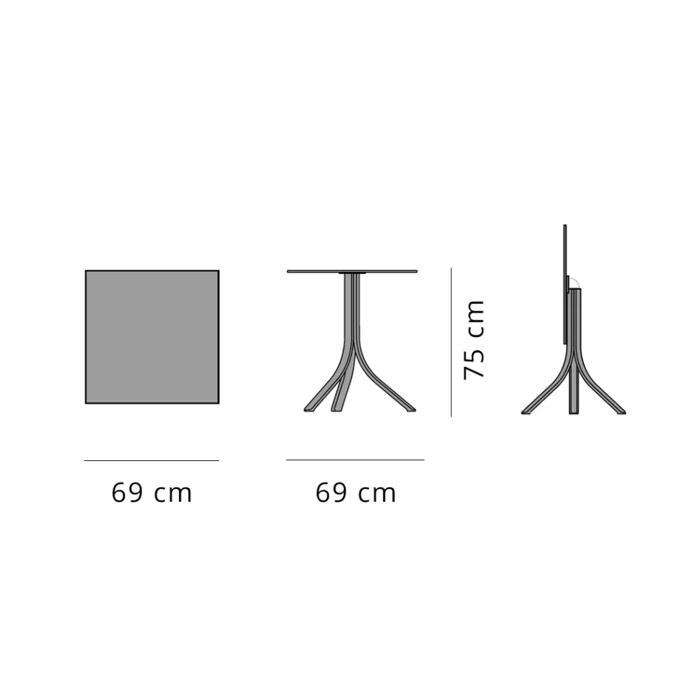 Barbord utomhus med 3 liggande aluminiumben i 2 ytbehandlingar - Filomena Viadurini