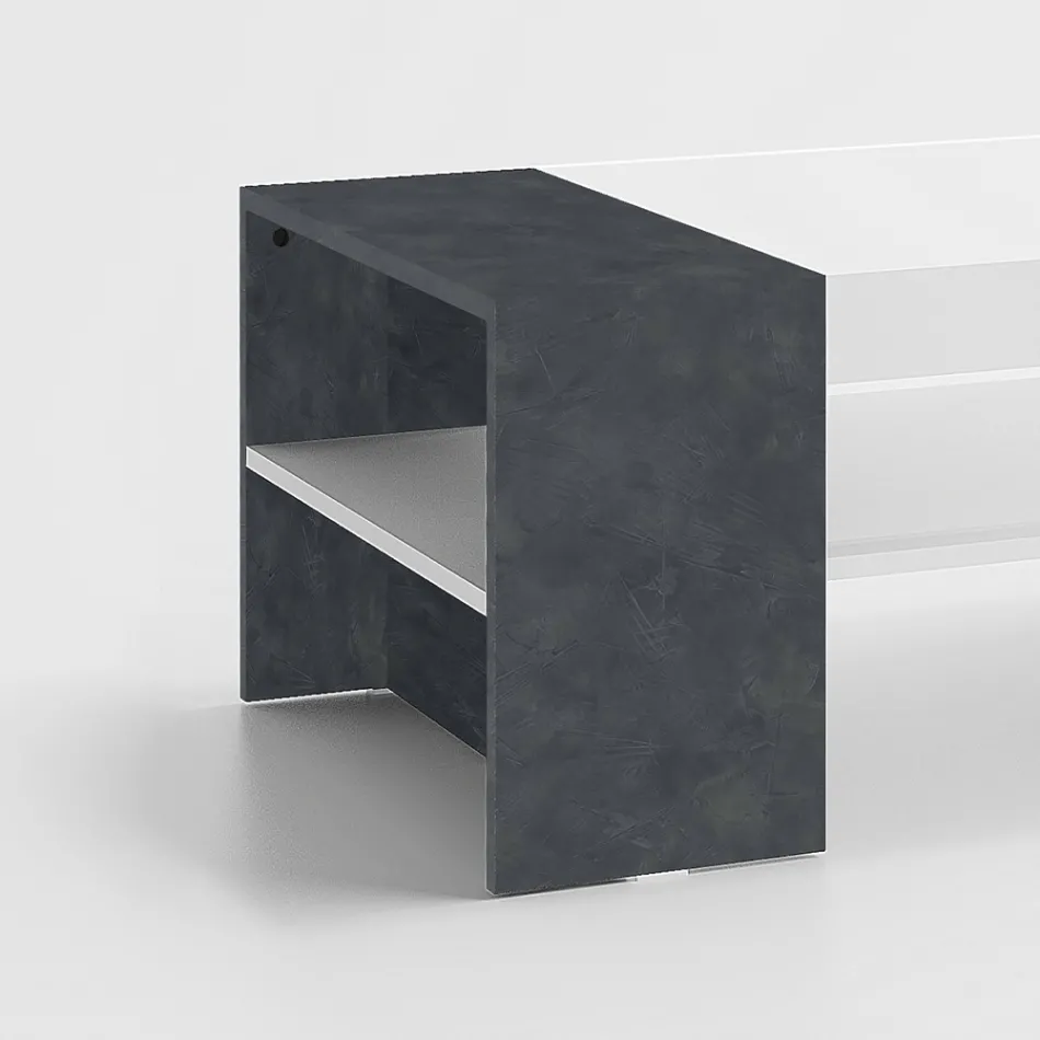 Lågt soffbord till vardagsrummet i vitt trä 3 ytbehandlingar - Rames Viadurini