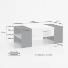 Lågt soffbord till vardagsrummet i vitt trä 3 ytbehandlingar - Rames Viadurini