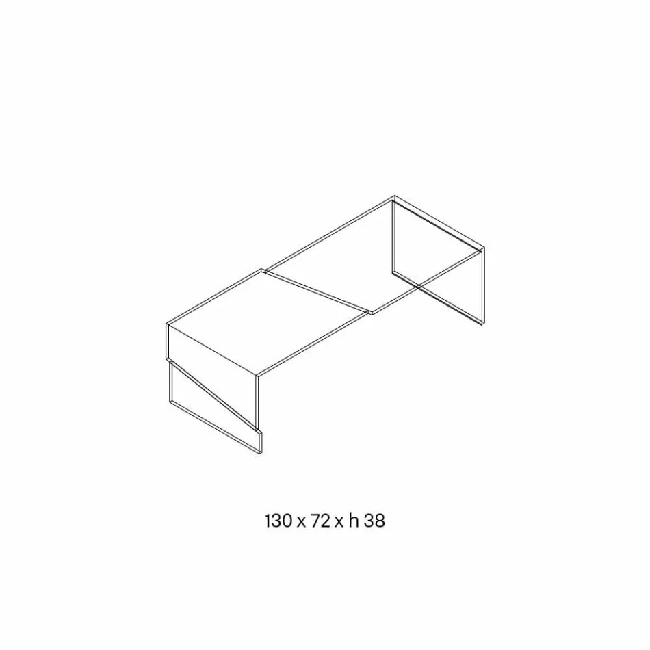 Lågt soffbord för vardagsrum i Cantilever Transparent Glass - Rabatt Viadurini