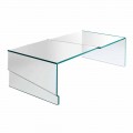 Lågt soffbord för vardagsrum i Cantilever Transparent Glass - Rabatt