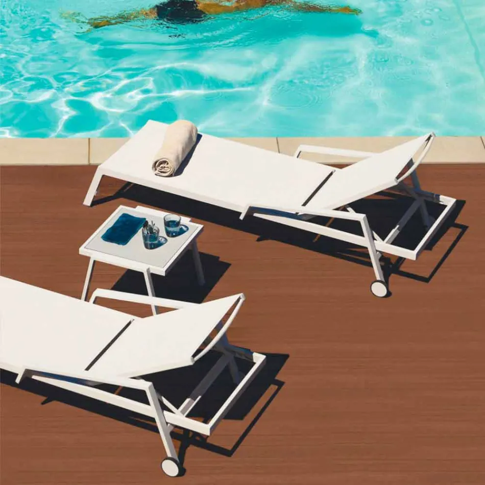 Modernt utomhus soffbord i aluminium och laminat - Carmine2 Viadurini