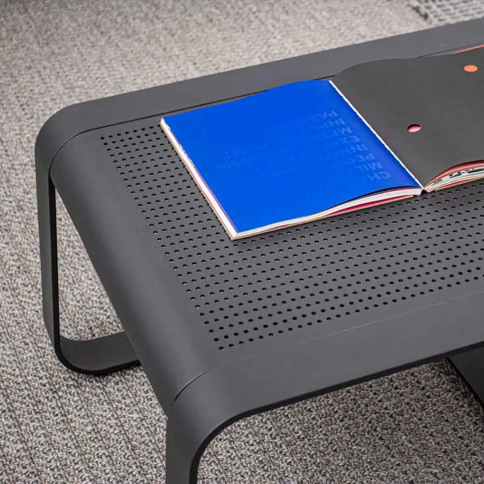 Utomhus lågt bord i vitt eller antracitlackerat aluminium - Aniello Viadurini