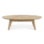 Lågt soffbord i teak utomhus med oval skiva, Homemotion - Ricardo Viadurini