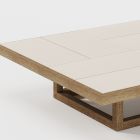 Lågt trädgårdssoffbord med skiva i stengods tillverkat i Italien - Bresson Viadurini
