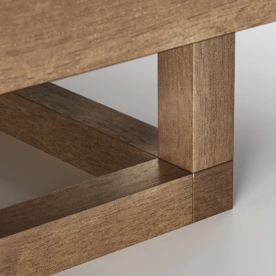 Lågt trädgårdssoffbord med skiva i stengods tillverkat i Italien - Bresson Viadurini