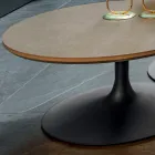 Lågt soffbord i metall och keramik i olika storlekar - Amereo Viadurini