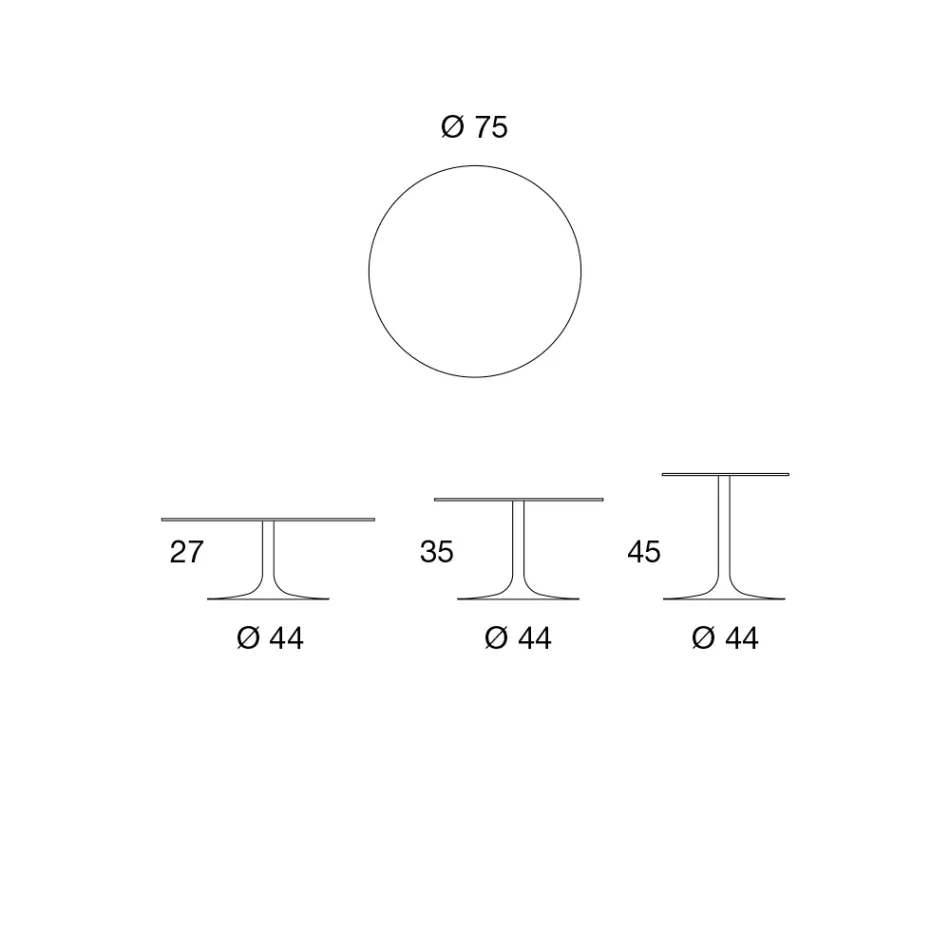 Lågt soffbord i metall och keramik i olika storlekar - Amereo Viadurini