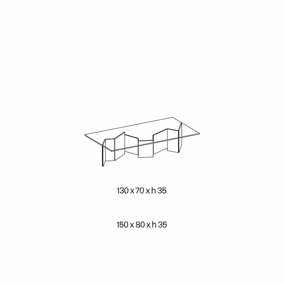Lågt soffbord i extra klart glas 2 storlekar tillverkad i Italien - slumpmässig Viadurini