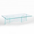Lågt soffbord i extra klart glas 2 storlekar tillverkad i Italien - slumpmässig