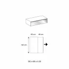 Lågt bord för vardagsrum i rökt glas och trälådor 3 storlekar - Mantra Viadurini