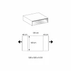 Lågt bord för vardagsrum i rökt glas och trälådor 3 storlekar - Mantra Viadurini