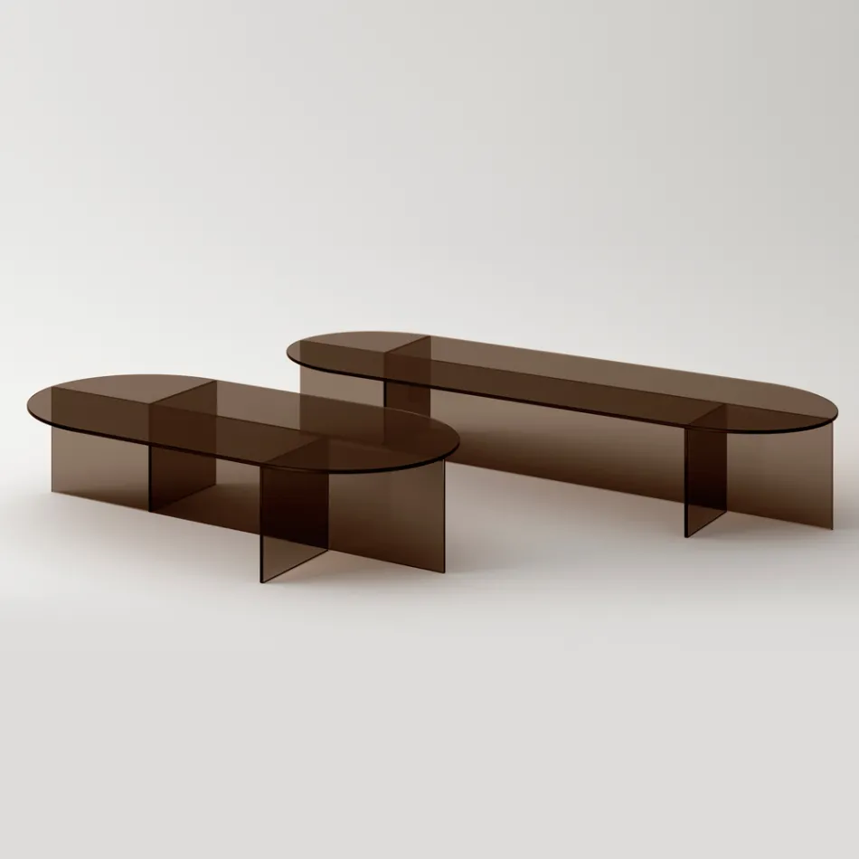 Laris soffbord i bronsglas med en raffinerad design Tillverkat i Italien Viadurini
