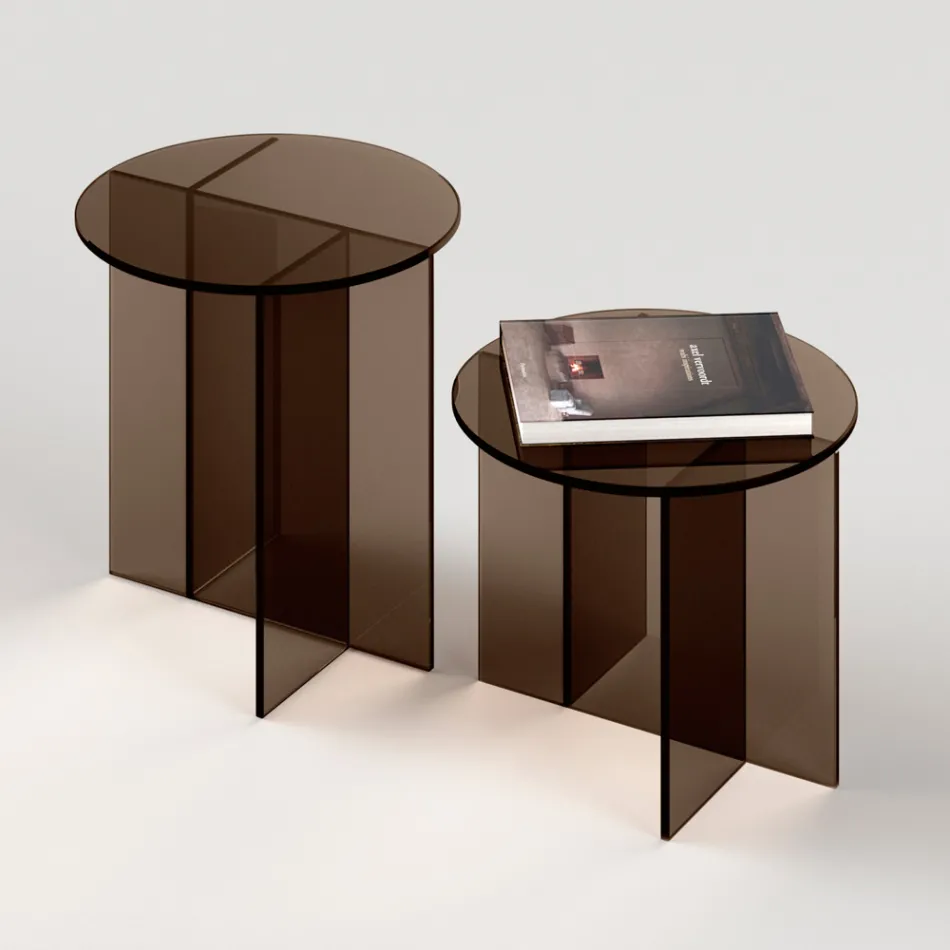 Laris soffbord i bronsglas med en raffinerad design Tillverkat i Italien Viadurini