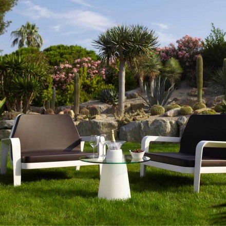 Slide Peak low table (H50) polyeten och glas tillverkat i Italien Viadurini