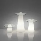 Slide Peak low table (H50) polyeten och glas tillverkat i Italien Viadurini