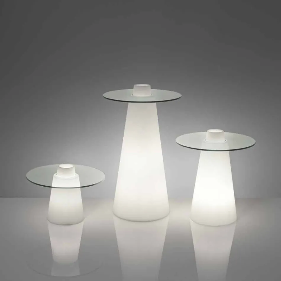 Slide Peak low table (H50) polyeten och glas tillverkat i Italien Viadurini