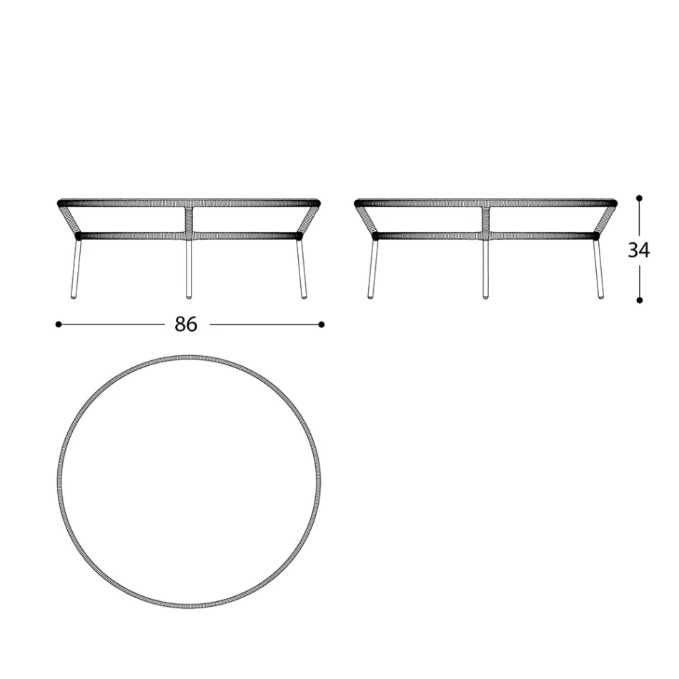Låg bordsskiva Hpl eller keramik Made in Italy - Emmacross av Varaschin Viadurini