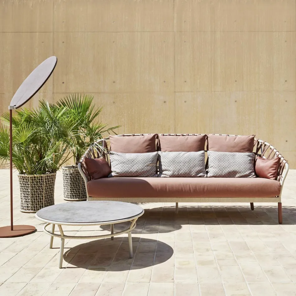 Låg bordsskiva Hpl eller keramik tillverkad i Italien - Emmacross från Varaschin Viadurini