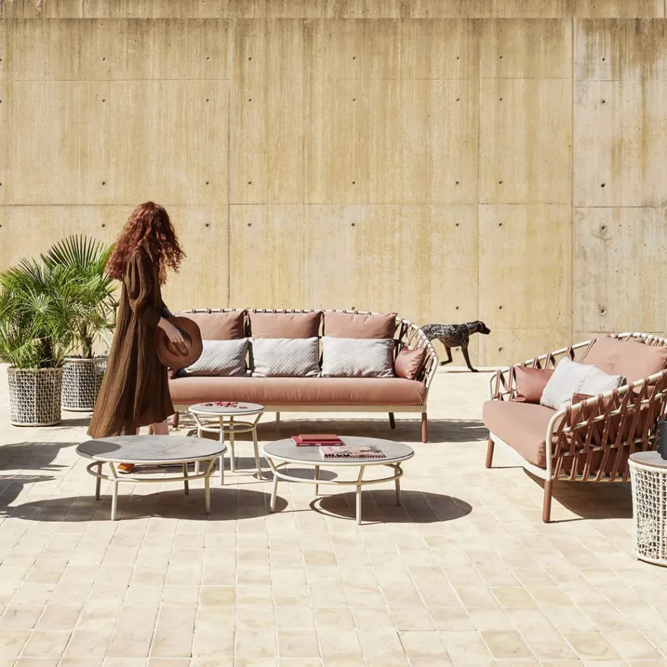 Låg bordsskiva Hpl eller keramik Made in Italy - Emmacross av Varaschin Viadurini