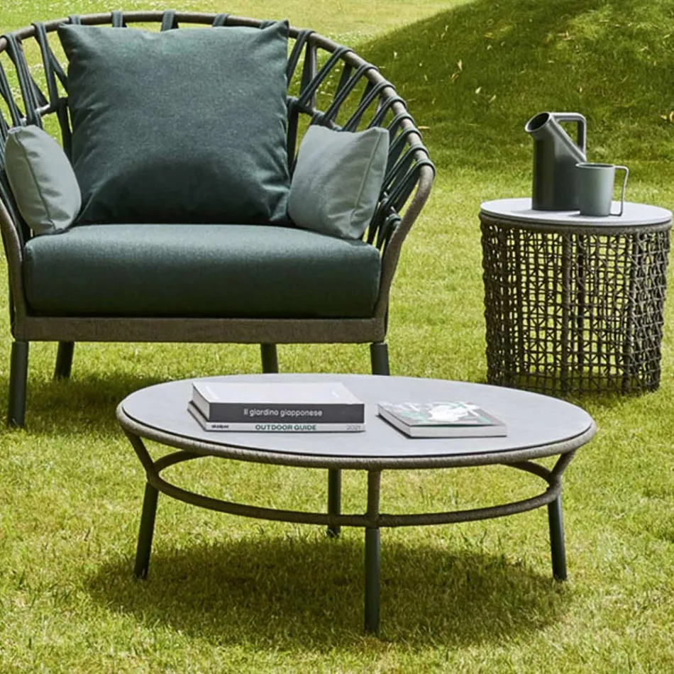 Låg bordsskiva Hpl eller keramik tillverkad i Italien - Emmacross från Varaschin Viadurini