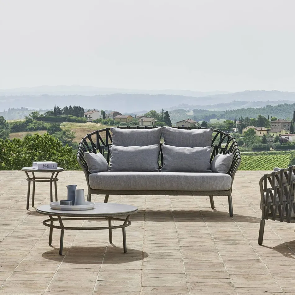 Låg bordsskiva Hpl eller keramik tillverkad i Italien - Emmacross från Varaschin Viadurini