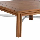 Lågt fyrkantigt soffbord för utomhusvardagsrum i naturligt eller svart trä - Suzana Viadurini