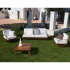 Lågt fyrkantigt soffbord för utomhusvardagsrum i naturligt eller svart trä - Suzana Viadurini