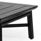 Lågt fyrkantigt soffbord för utomhusvardagsrum i naturligt eller svart trä - Suzana Viadurini