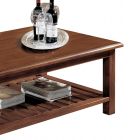 Lågt rektangulärt soffbord i massivt poppelträ Tillverkat i Italien - Estia Viadurini