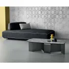 Lågt soffbord Vardagsrum Keramisk topp och ben av rökt glas 3 storlekar - slumpmässigt Viadurini