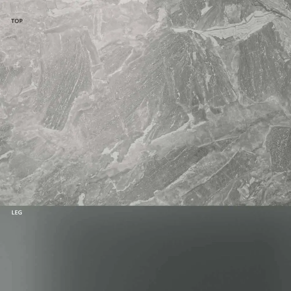 Lågt soffbord Vardagsrum Keramisk topp och ben av rökt glas 3 storlekar - slumpmässigt Viadurini