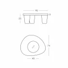 Lågt lågt bord Slide Low Lita Bordpolyeten och glas tillverkat i Italien Viadurini