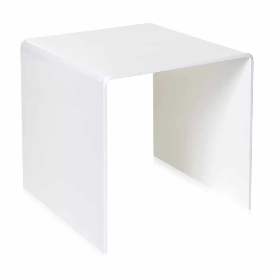 Vitt bord 50x50cm Terry Big modern design, tillverkad i Italien Viadurini