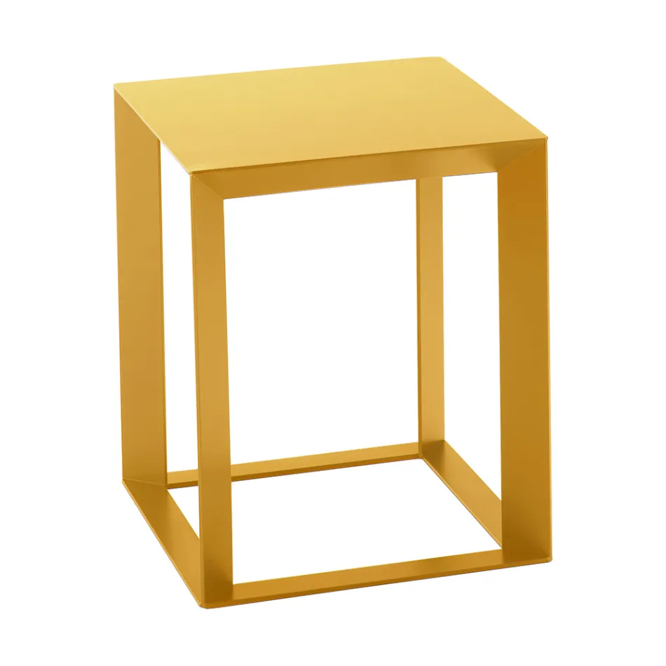 Square Design Metal Soffbord i 2 storlekar - Josyane Viadurini