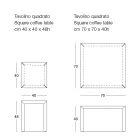 Square Design Metal Soffbord i 2 storlekar - Josyane Viadurini