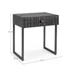 Sängbord i stål och mangoträ av etnisk design - Mireo Viadurini