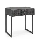 Sängbord i stål och mangoträ av etnisk design - Mireo Viadurini