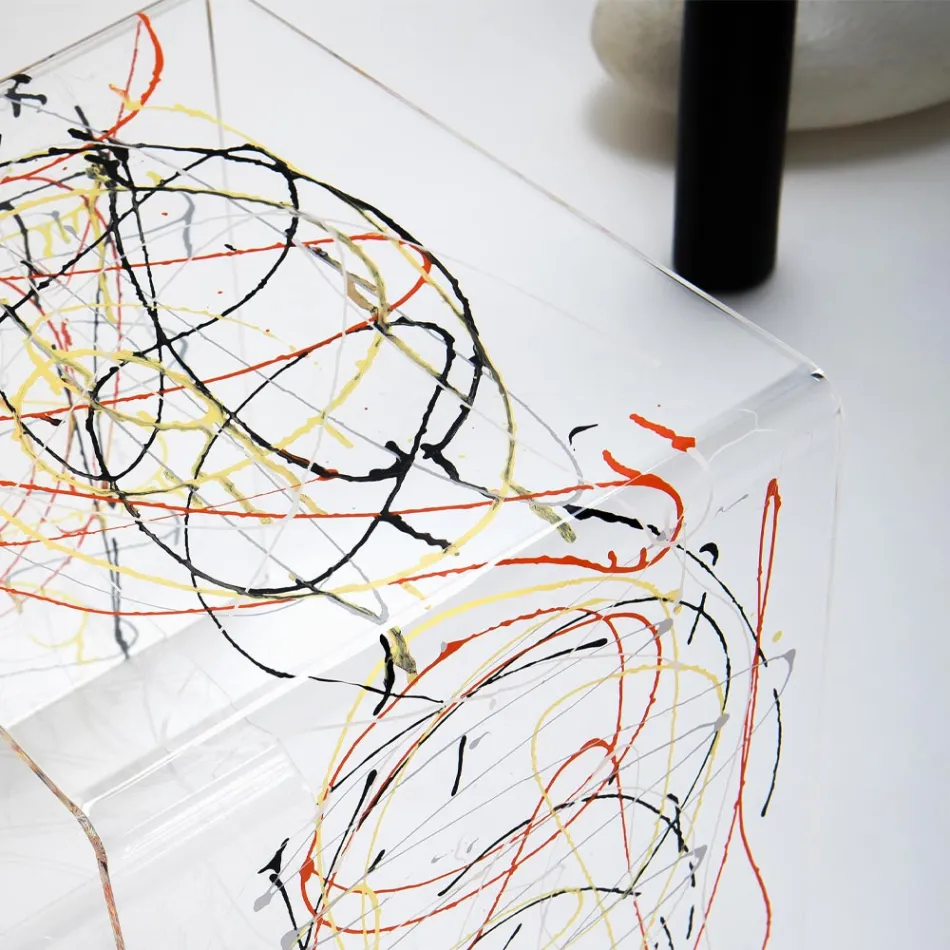 Sängbord i transparent och färgat plexiglas 2 storlekar - Pelere Viadurini