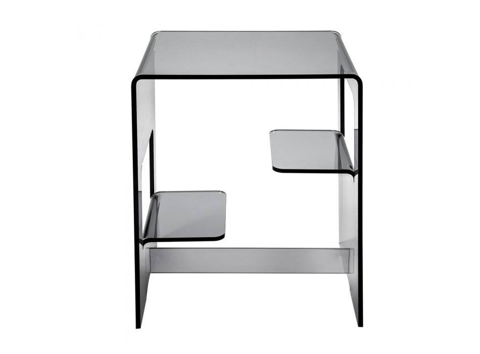 Sängbord i transparent eller rökt plexiglas tillverkat i Italien - Lollao Viadurini