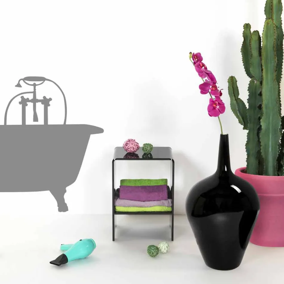 Tabell / sängbord svart modern design Mimi, tillverkad i Italien Viadurini