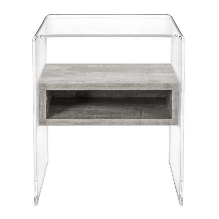Återvinningsbart sängbord i transparent plexiglas och trä - Pascoli Viadurini